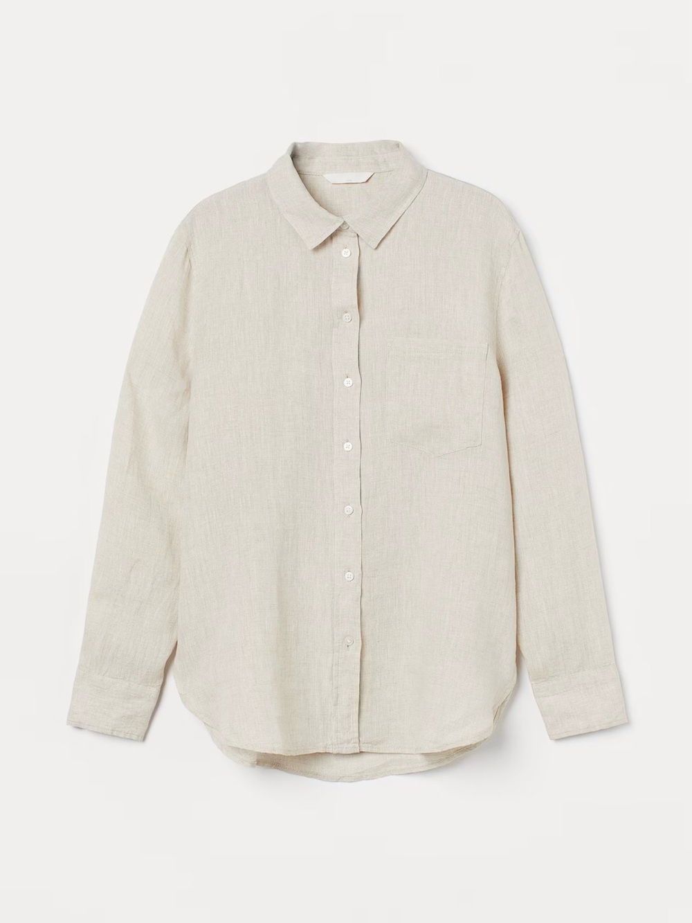 H&M Linen Beige Button Down - Picture 1 of 2